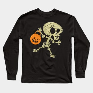 Halloween gifts for Boys Kids Dancing Skeleton Pumpkin Long Sleeve T-Shirt